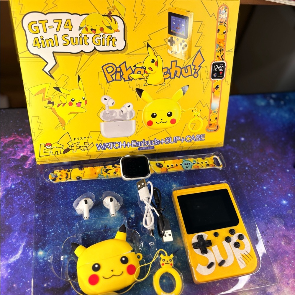 Pikachu 4-in-1 Gaming Set - Yellow
